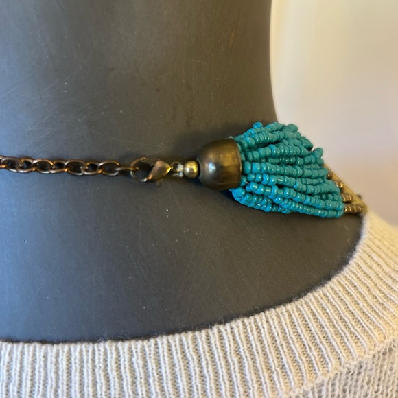 Vintage Boho Multi-Strand Seed Bead Statement Necklace - Picture 3 of 5